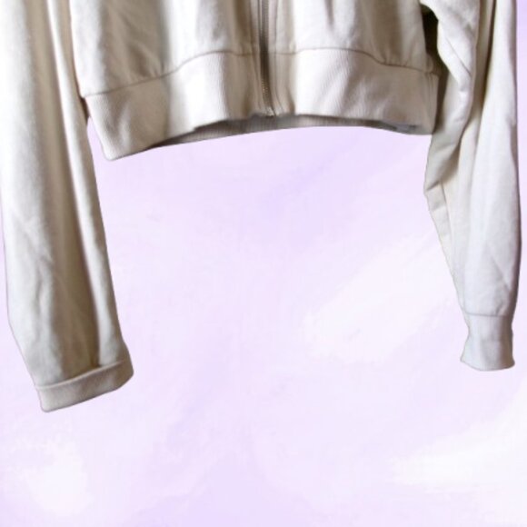 True Religion Brand Jeans cropped hoodie sweatshirt in beige/khaki size medium. - Picture 8 of 9